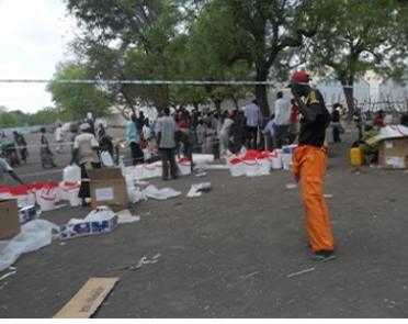 Supplies at a distribution site